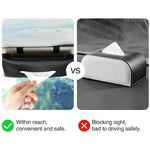 Car Tissue Boxes PU Leather Car Sun Visor Hanging Tissue Box Holder 23*13*2.5cm Auto Interior Storage Decoration Accessories