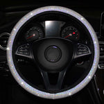 Car Steering Wheel Cover Colorful Hot Stamping Luxury Crystal Rhinestone Car Covered Steering-Wheel Accessories